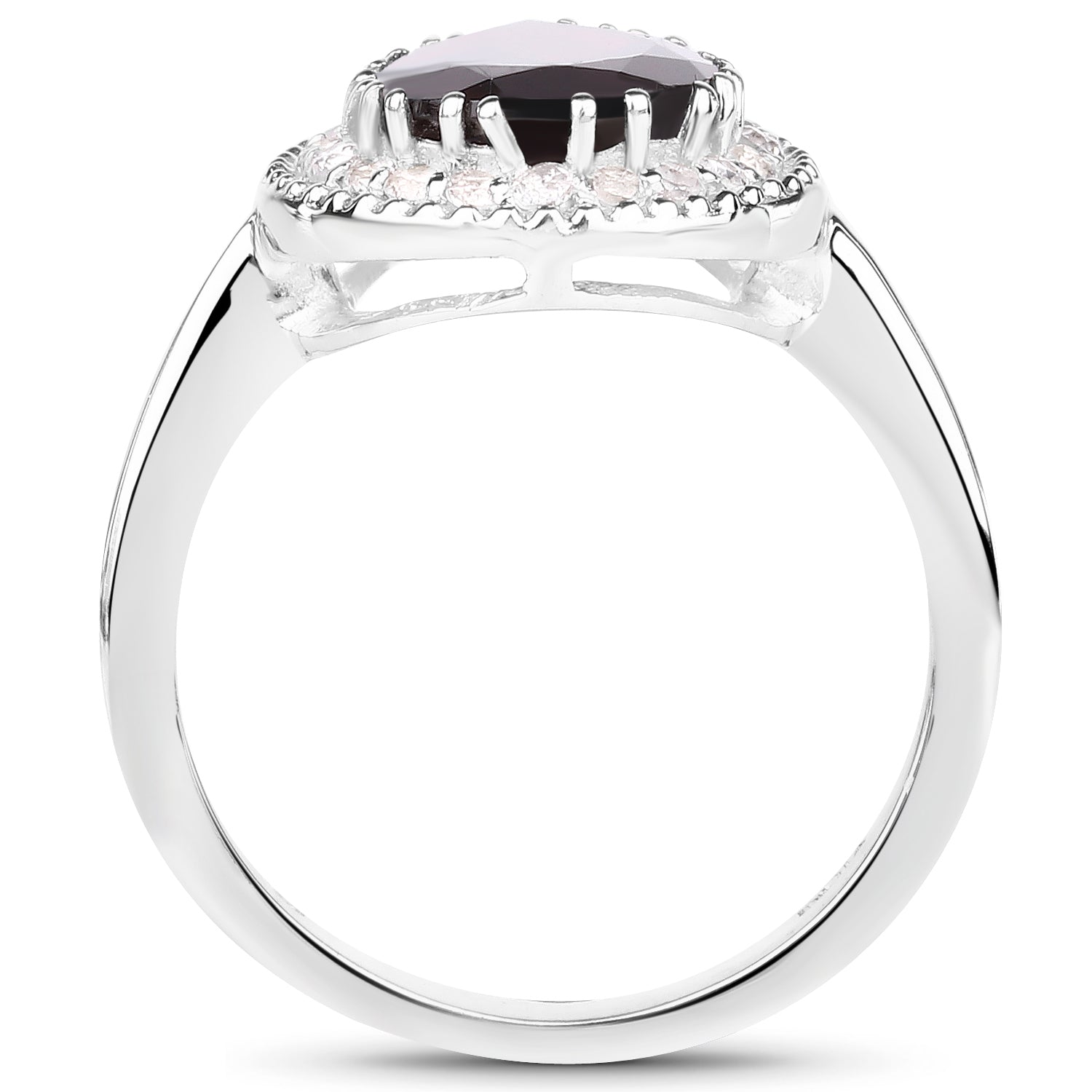 3.94 Carat Genuine Garnet & White Topaz .925 Sterling Silver Ring