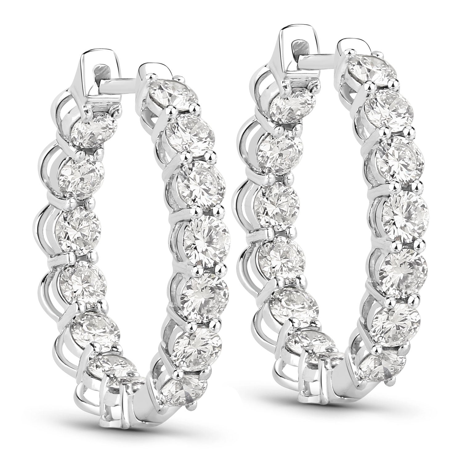 2.52 Carat Genuine Lab Grown Diamond 14K White Gold Earrings