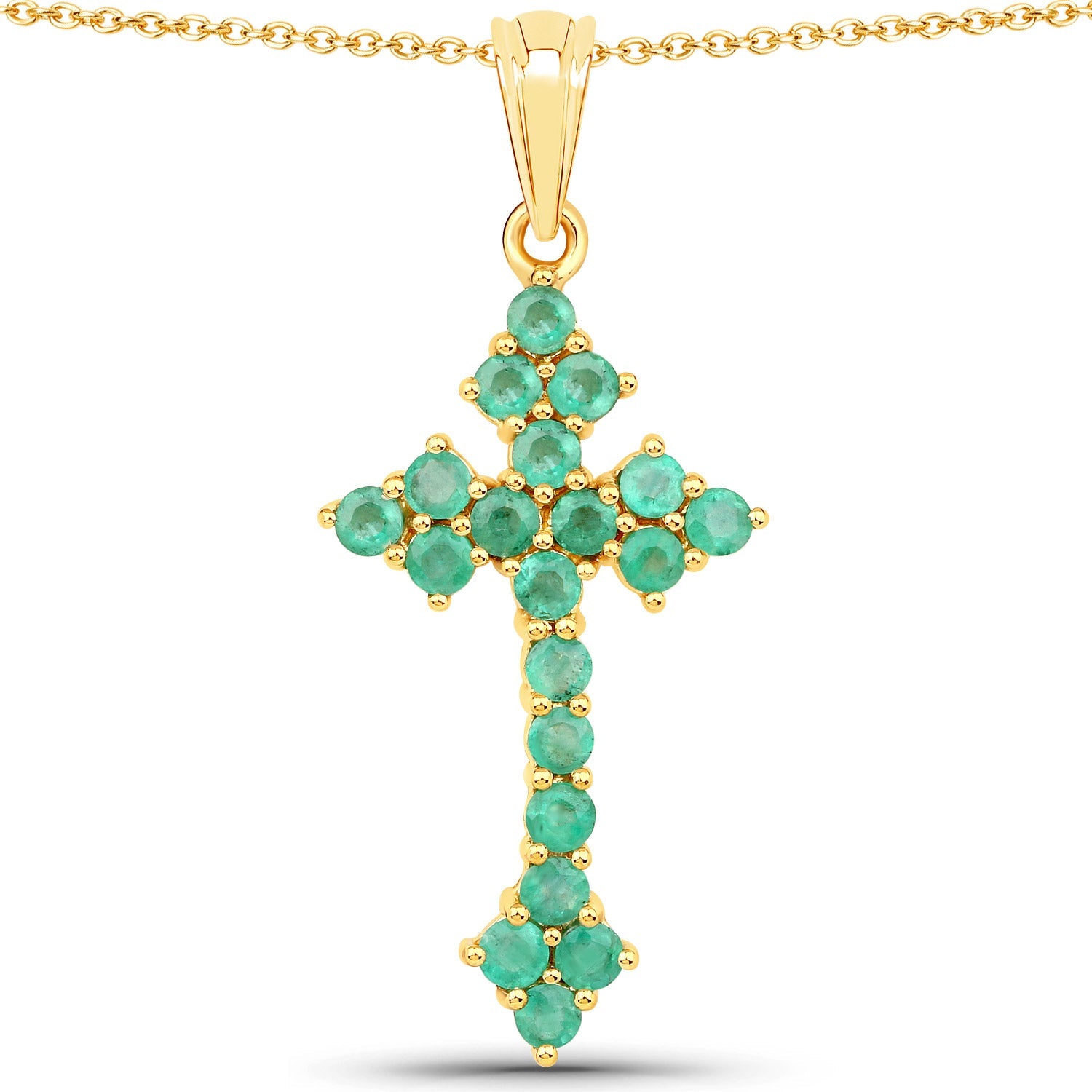 2.00 Carat Genuine Zambian Emerald .925 Sterling Silver Pendant