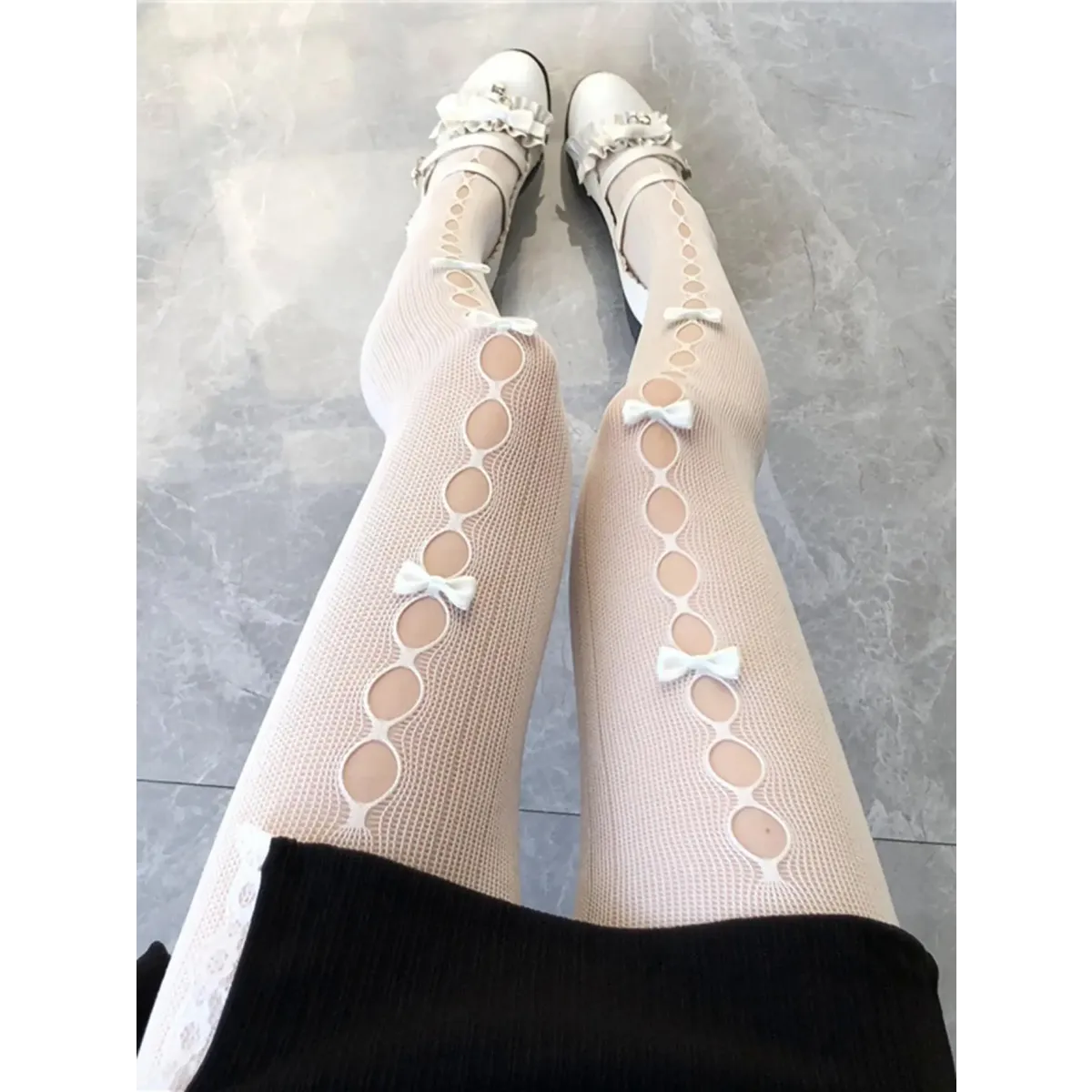 Spicy Girl Bow Fishing Net Stockings