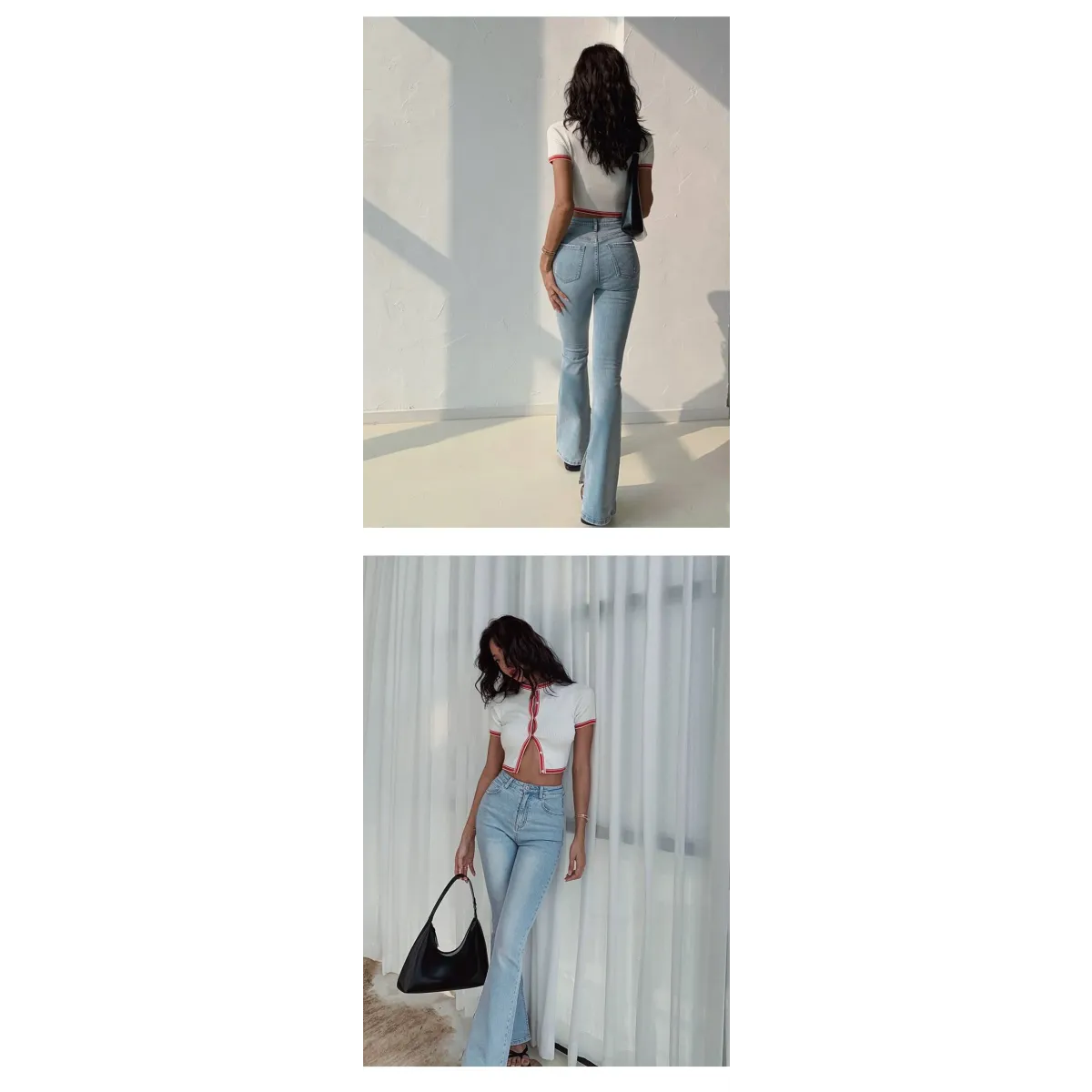 Flared High Waist Skinny Jeans