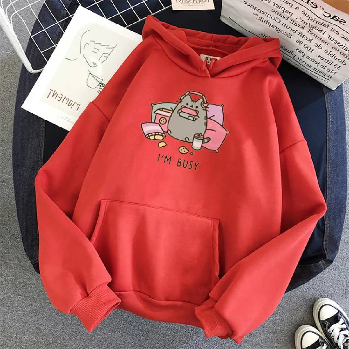 "I'm Busy" Gaming Cat Hoodie