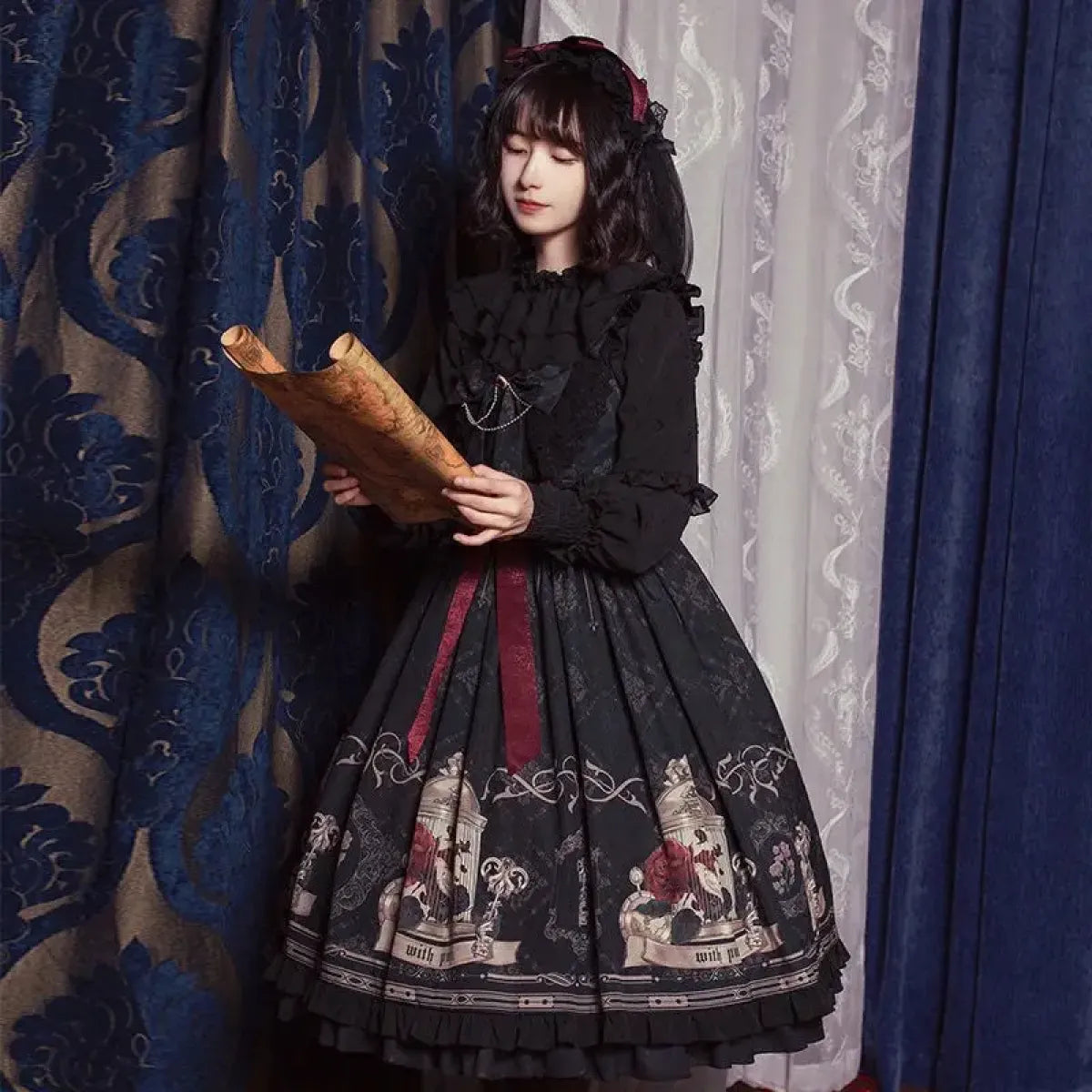 Gothic Lolita Print Dress