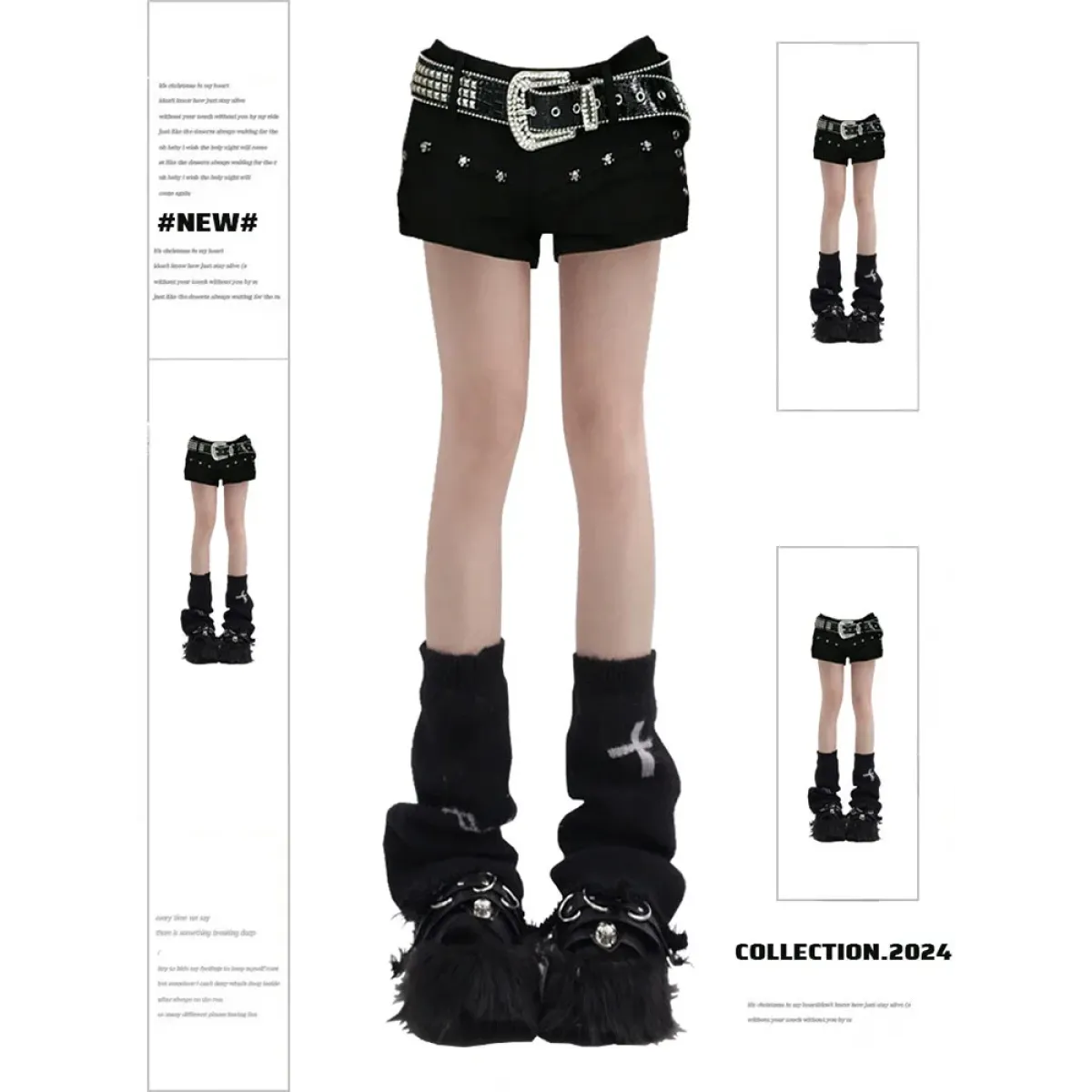Gothic Y2K Denim Shorts – High Waist Harajuku Emo Style