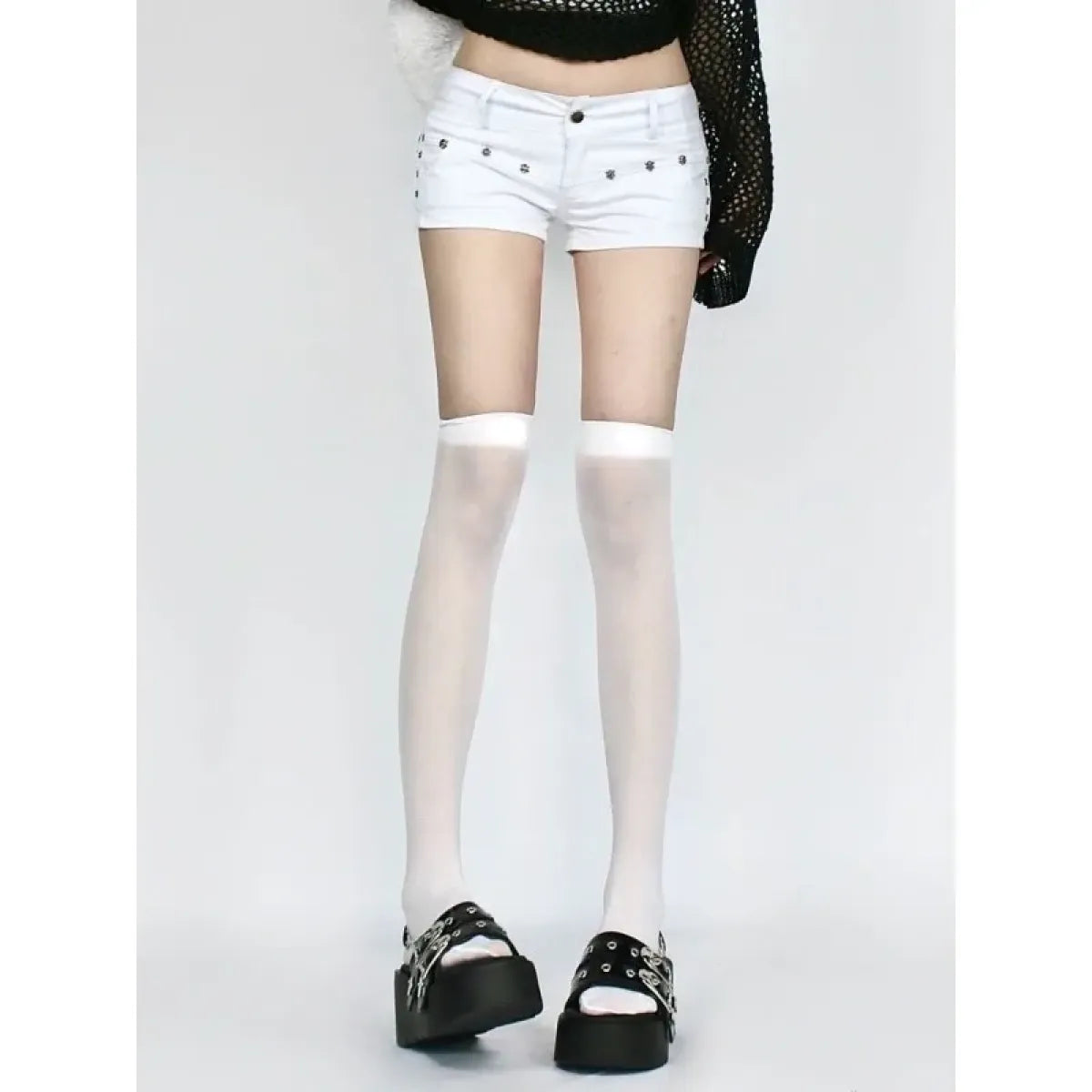 Gothic Y2K Denim Shorts – High Waist Harajuku Emo Style