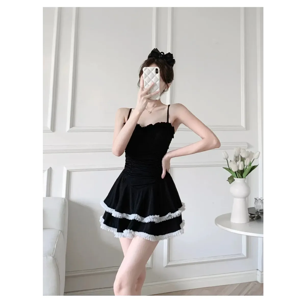 Halter Lace Swimsuit Dress – Ruffled Girly Slim Beachwear 2025