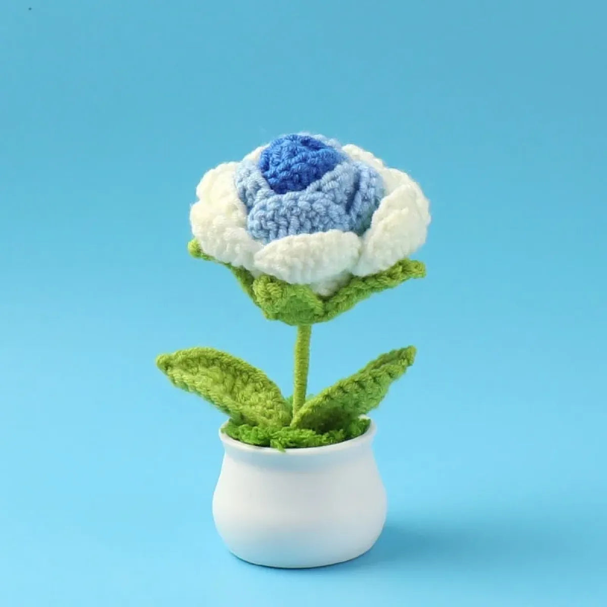 Handmade Crochet Rose Plush – Potted Flower Decor Gift for Her