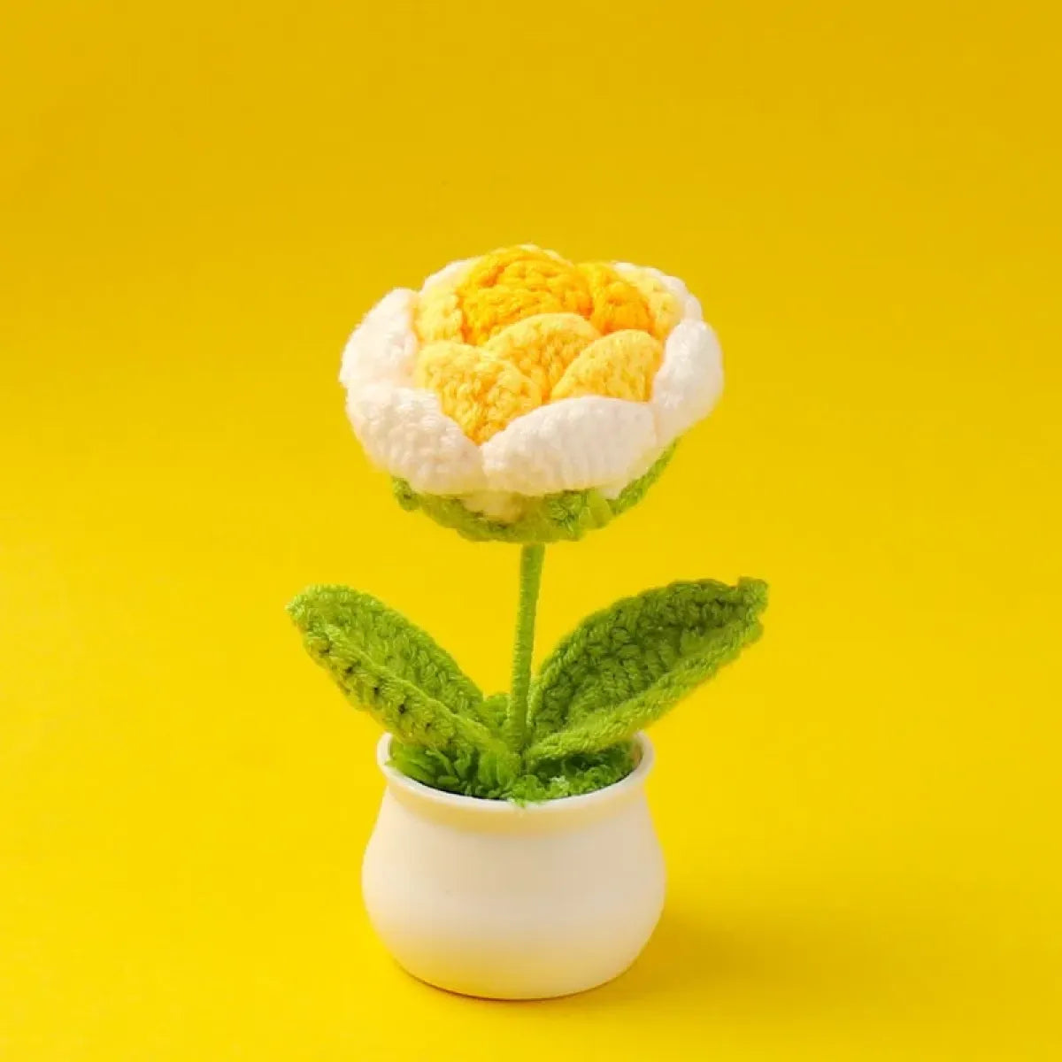 Handmade Crochet Rose Plush – Potted Flower Decor Gift for Her