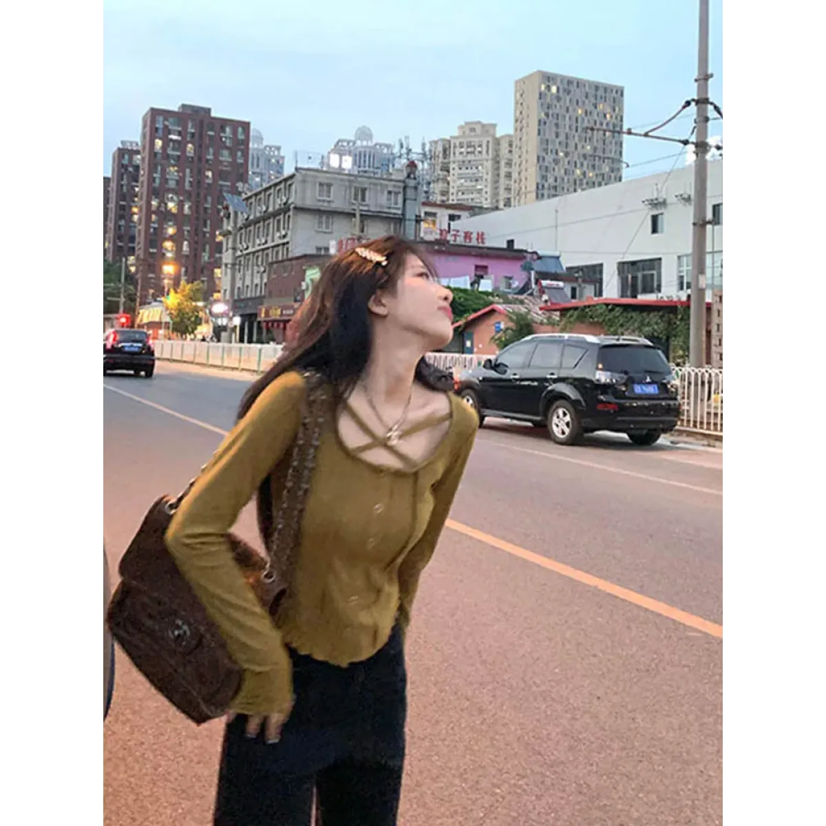 Harajuku Korean Style Slim Long Sleeve T-shirt - Sexy Streetwear Top