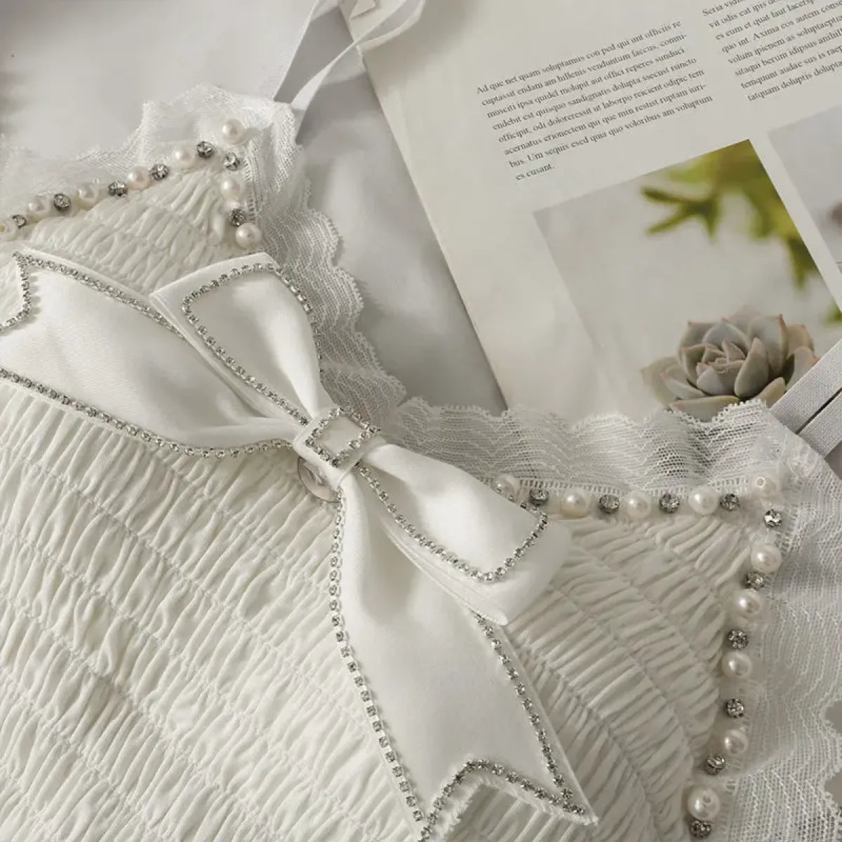 Harajuku Lace Bow Crop Top