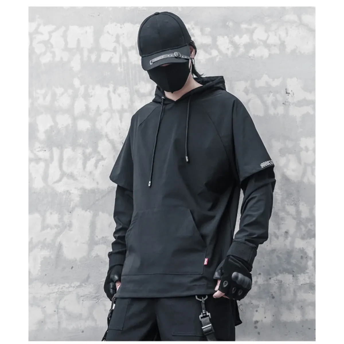 Harajuku Layered Techwear Hoodie