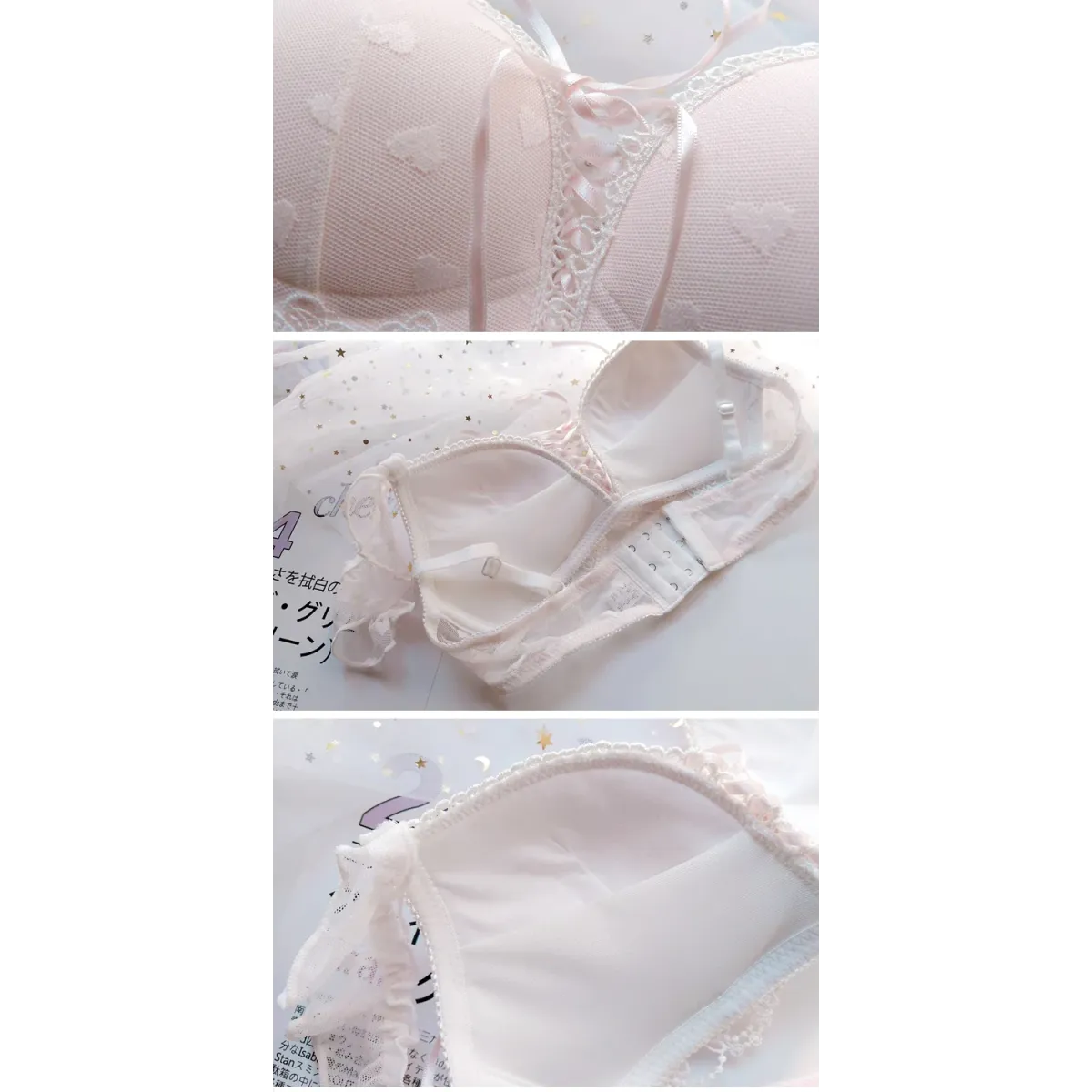 Harajuku Kawaii Fashion Japanese Heart Lace Lingerie Set