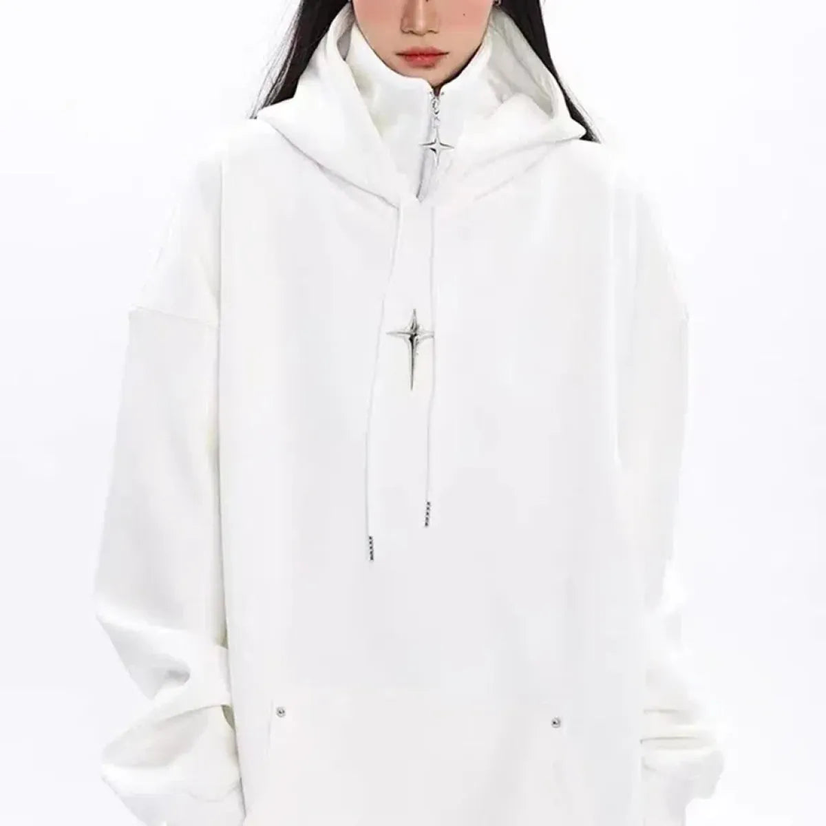 Harajuku High Neck Hoodie