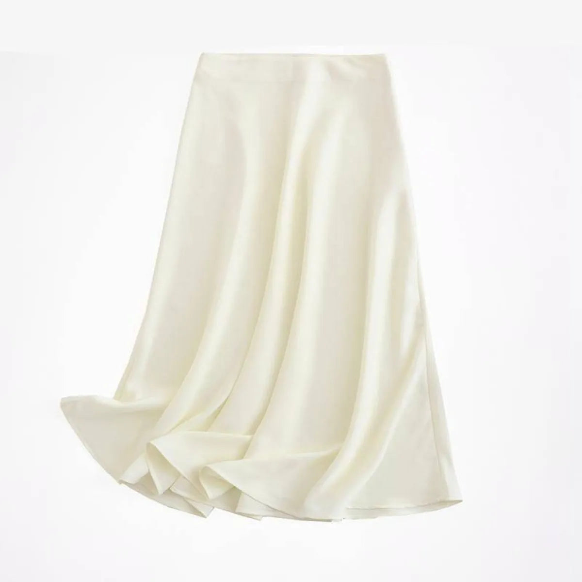 High-rise A-line Satin Skirt