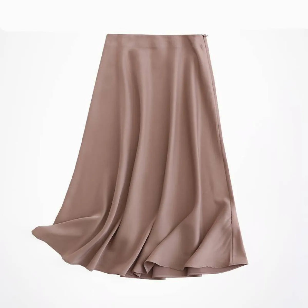 High-rise A-line Satin Skirt