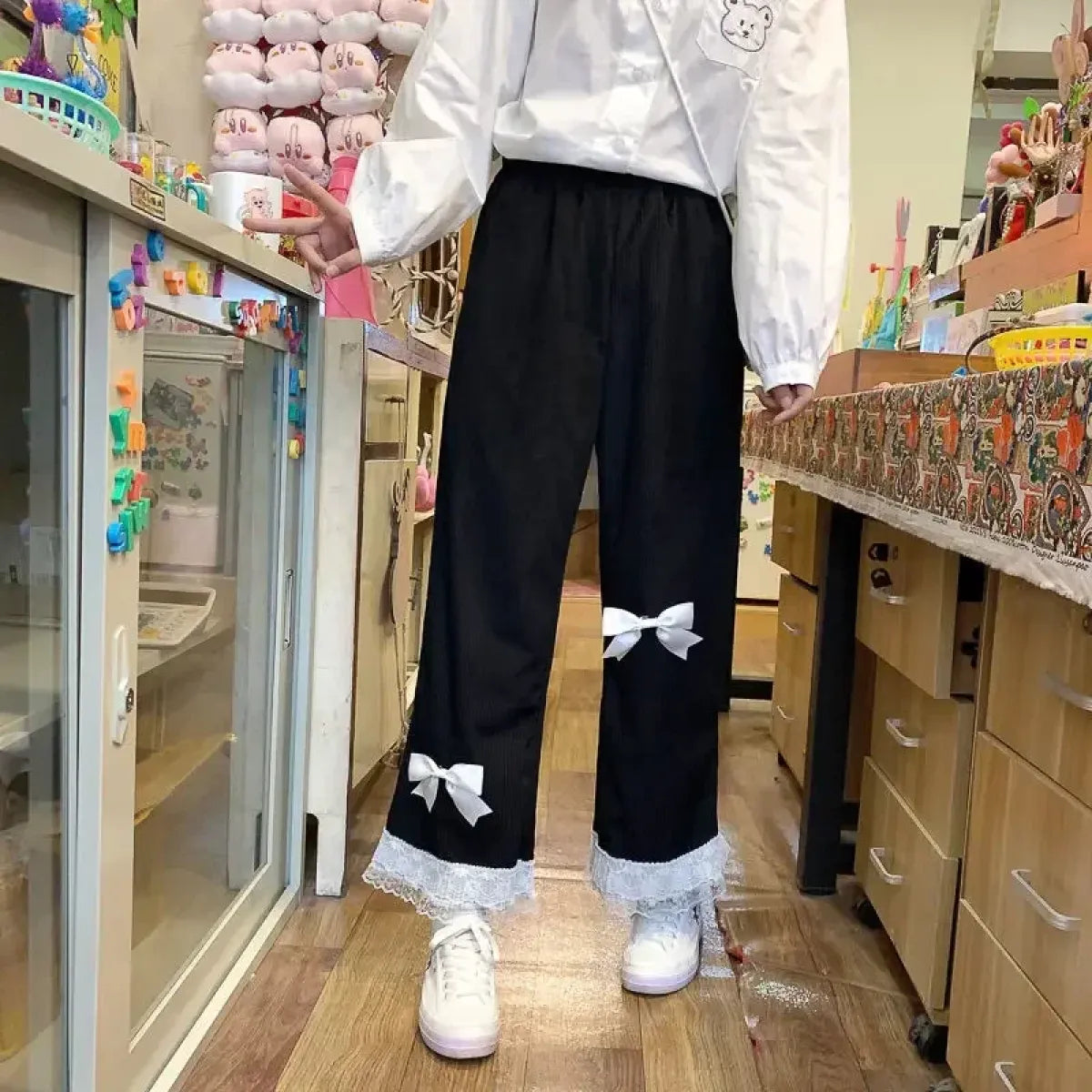 Kawaii High Waist Corduroy Lolita Pants