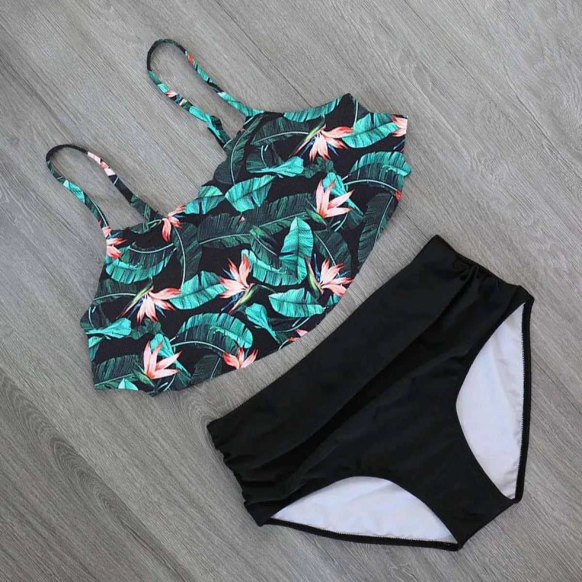 High Waist Halter Bikini Set