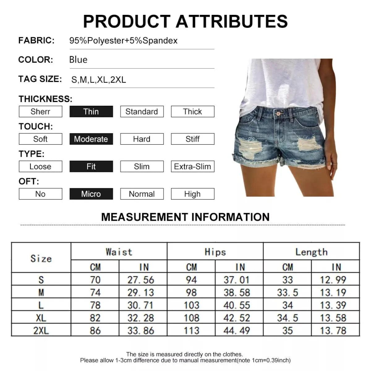 Korean Style High Waist Jean Shorts