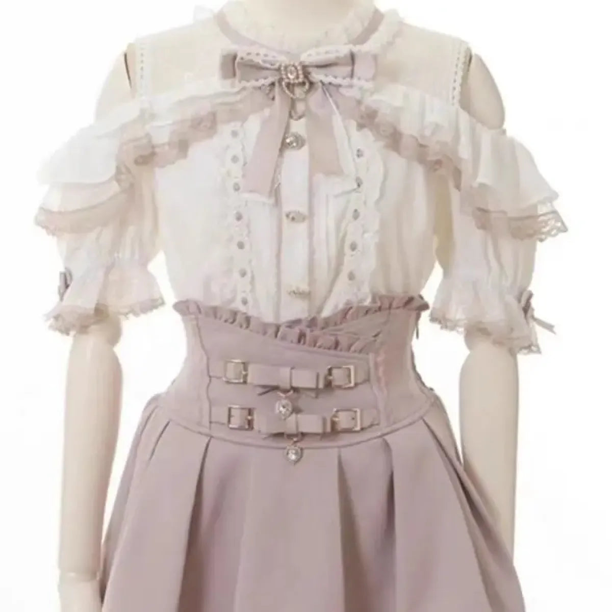 High Waist Lolita Mini Skirt – Sweet Lace & Bow Details