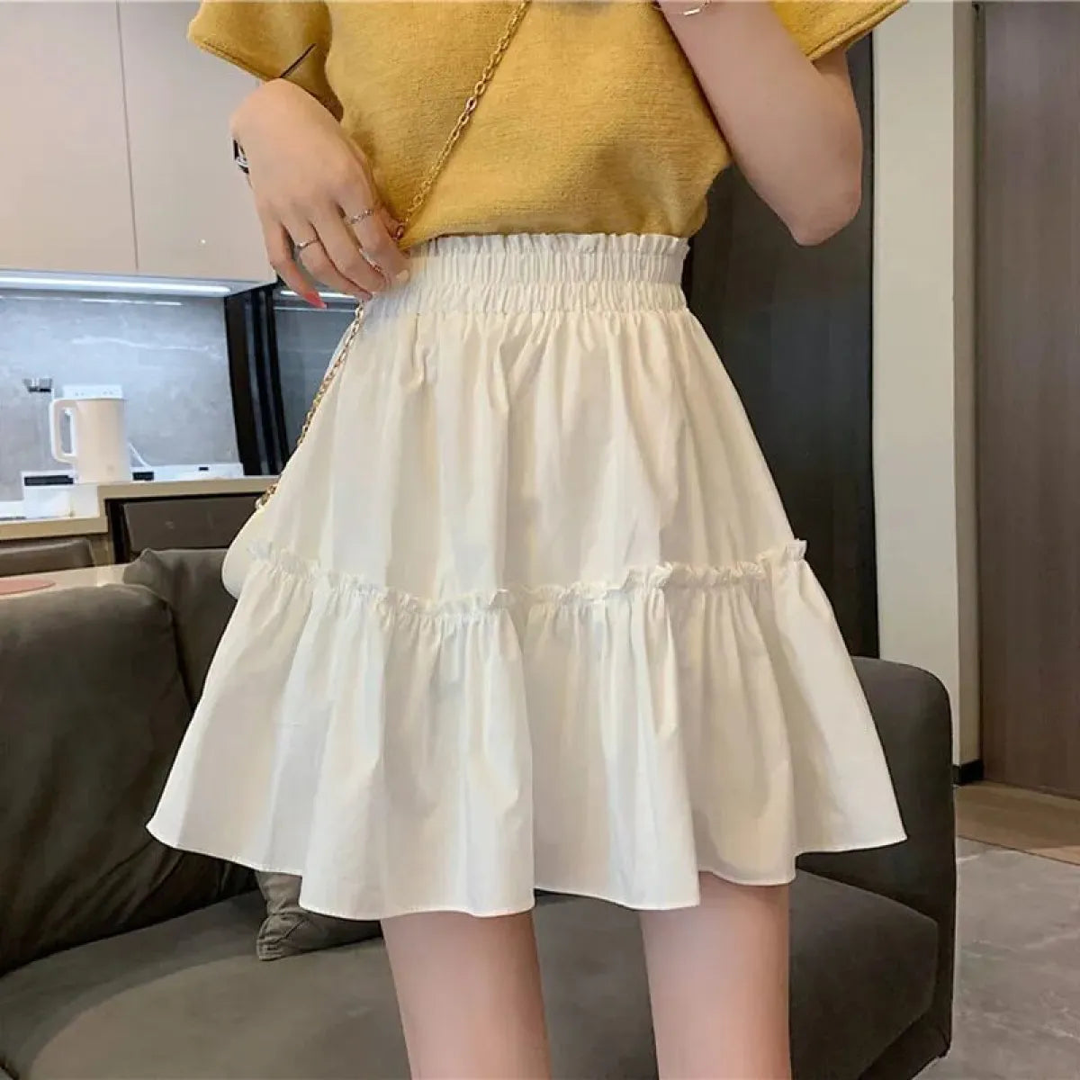 Kawaii Cottage-core High Waist Mini Skirt