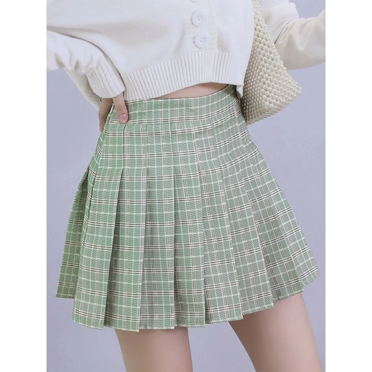 High Waist Pleated A-line Skorts