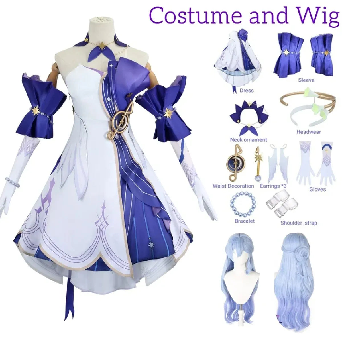 Honkai Star Rail March 7th Cosplay Costume with Wig & Accessories