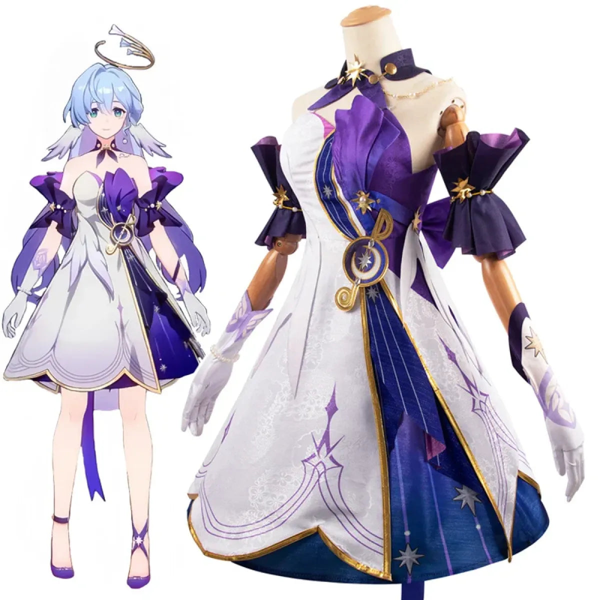 Honkai Star Rail Robin Cosplay Costume – Dress, Wig, Wings & Accessories