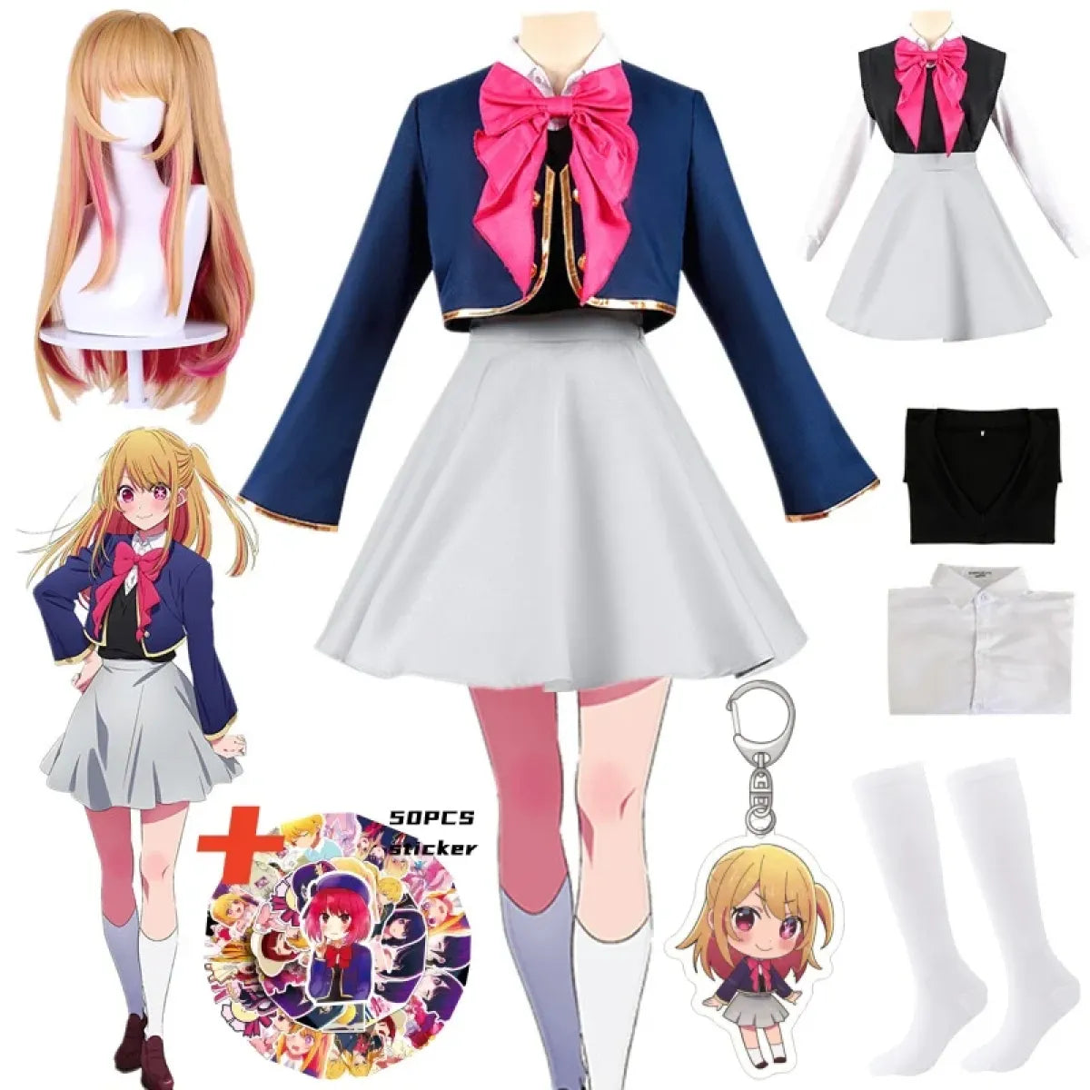 Hoshino Rubii Cosplay Costume - Oshi no Ko Anime JK Uniform Dress