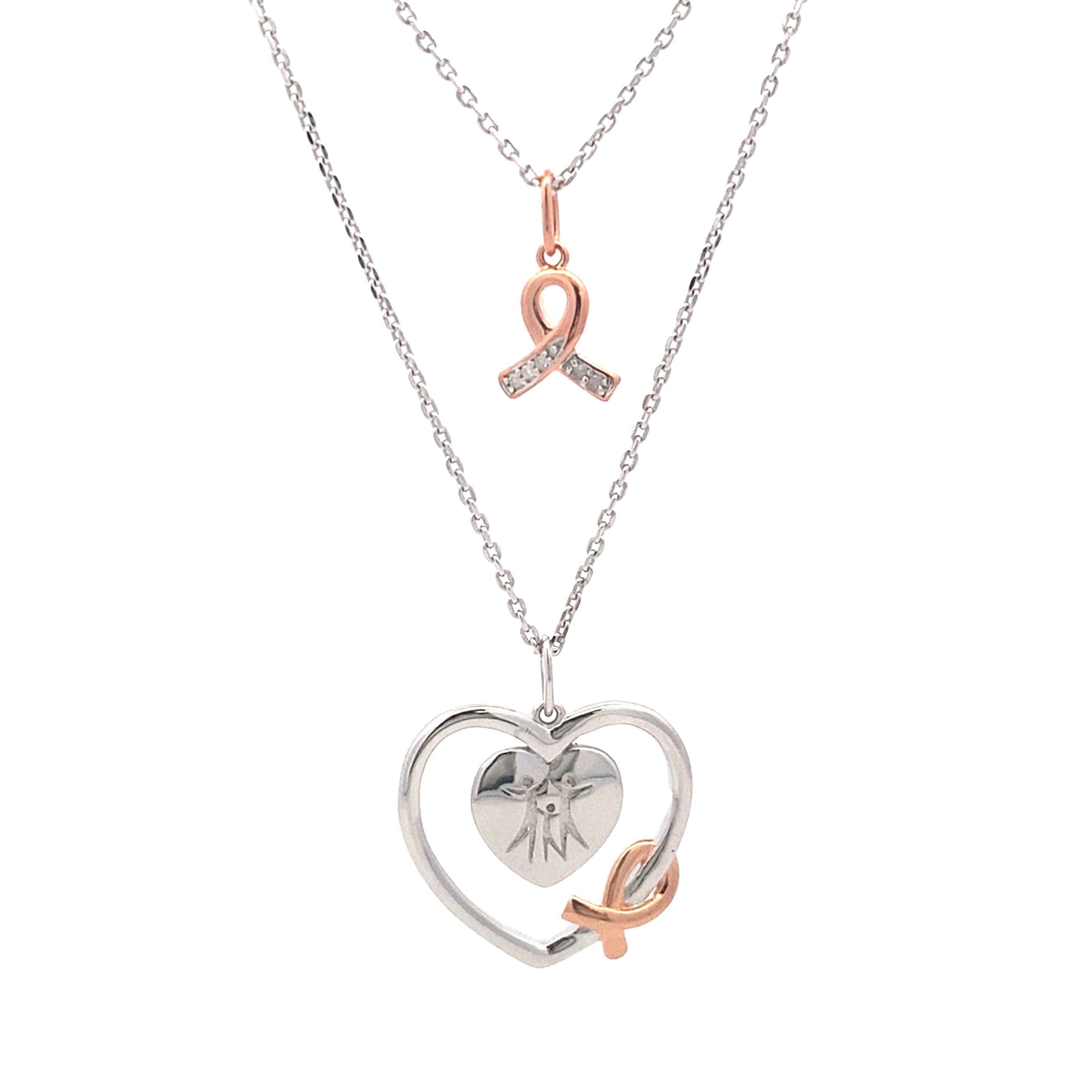 .02ct Diamond Heart Love Pendant Sterling Silver