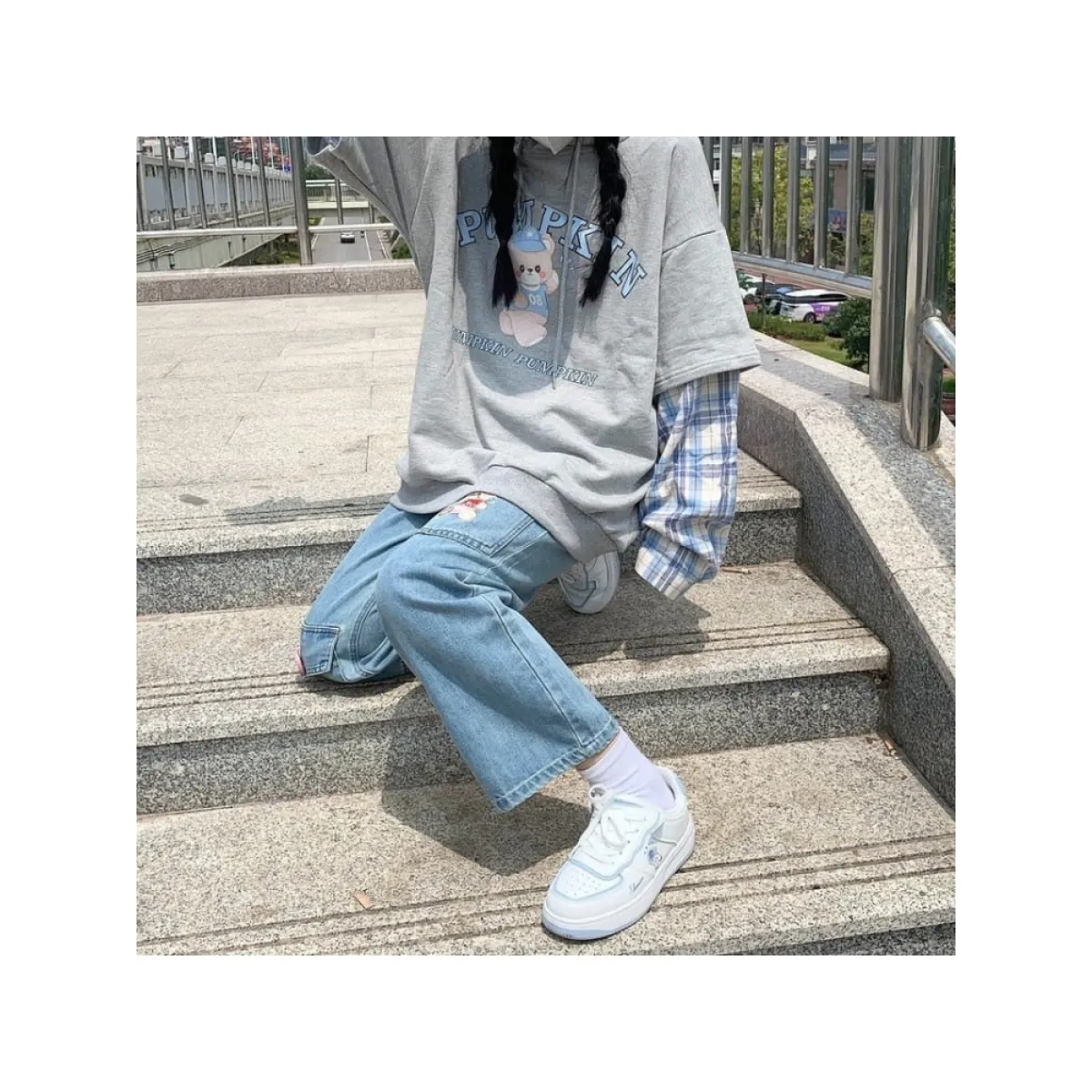 Japan Preppy Style Denim Trousers
