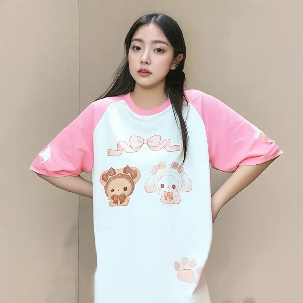 Kawaii Bunny Print T-Shirt – Harajuku Yume Cute Aesthetic