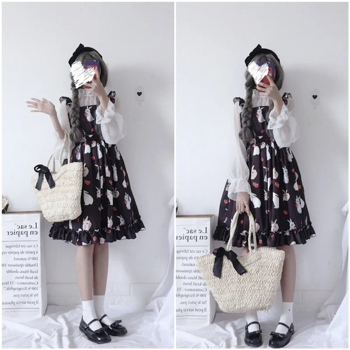 Kawaii Bunny Strawberry Lolita Dress