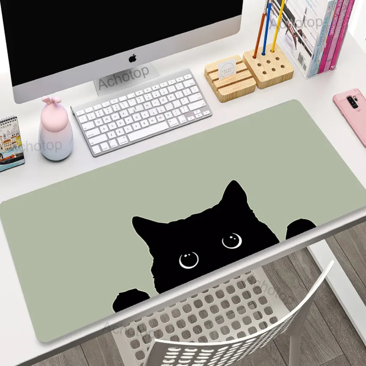 Kawaii Cat Constellation Desk Mat