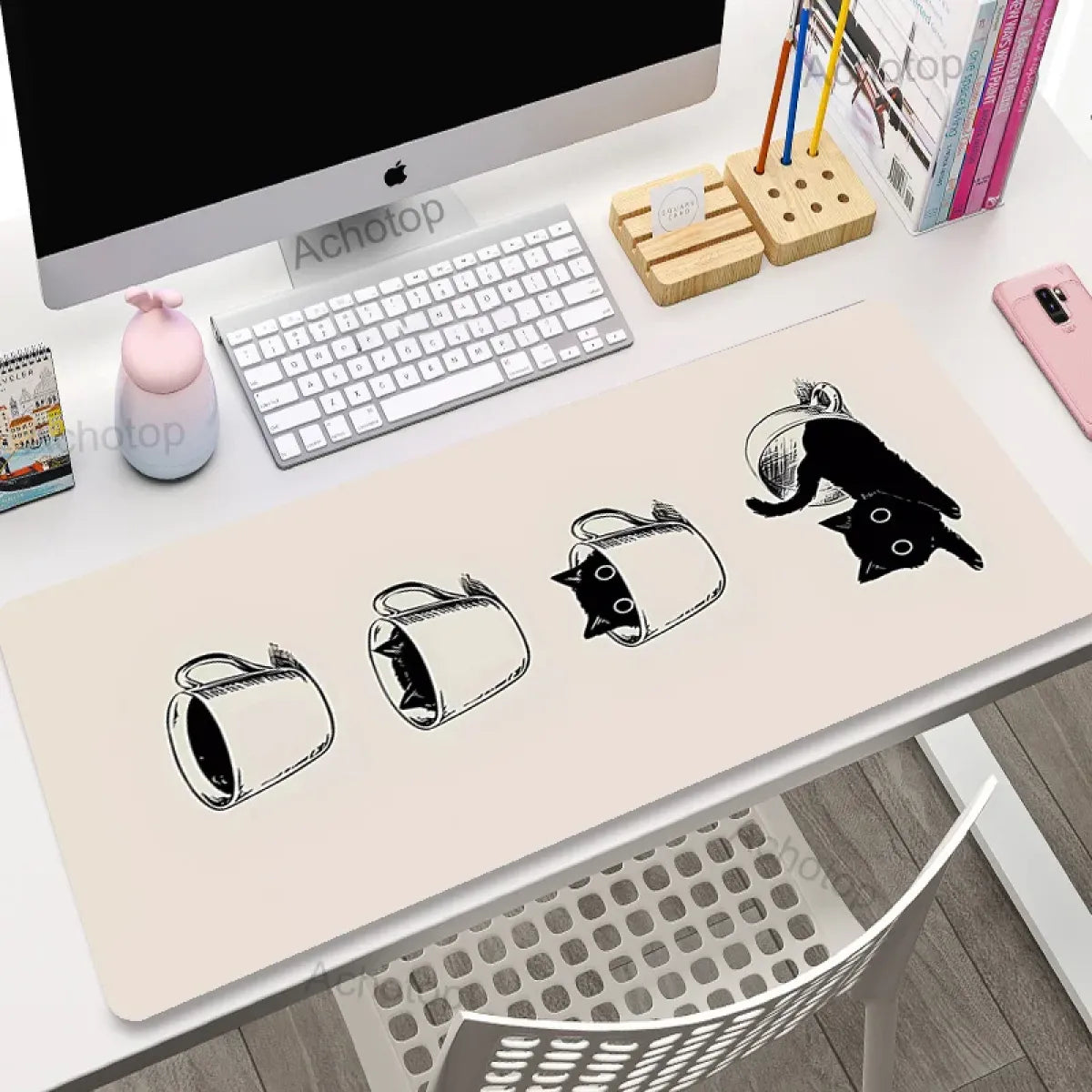 Kawaii Cat Constellation Desk Mat