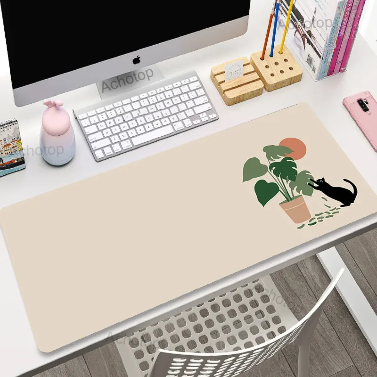 Kawaii Cat Constellation Desk Mat