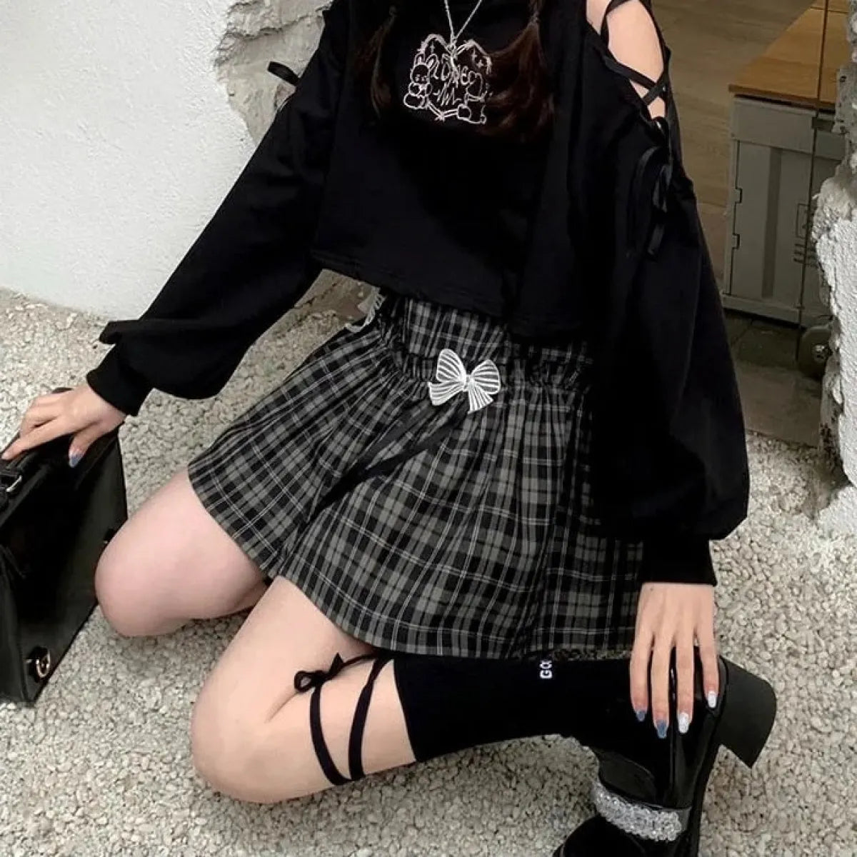 Kawaii Gothic Lolita Plaid Skirt