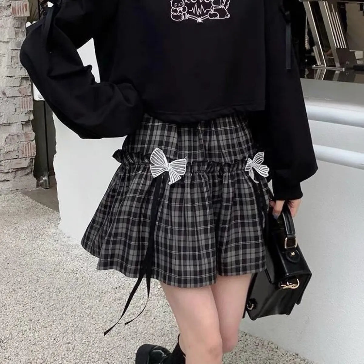 Kawaii Gothic Lolita Plaid Skirt
