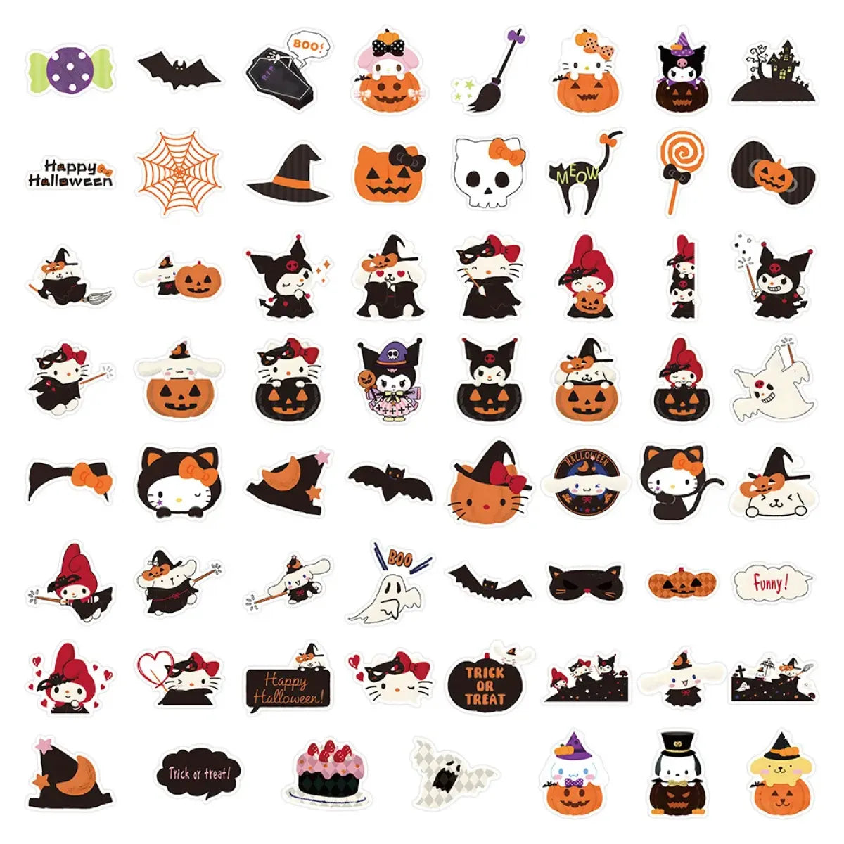 Kawaii Halloween Stickers Set