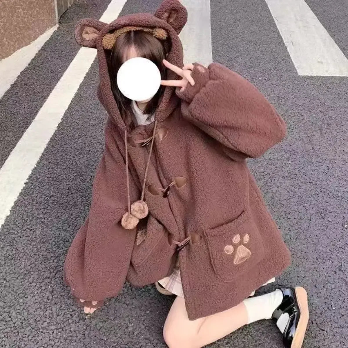Kawaii Harajuku Style Cat Paw Winter Coat