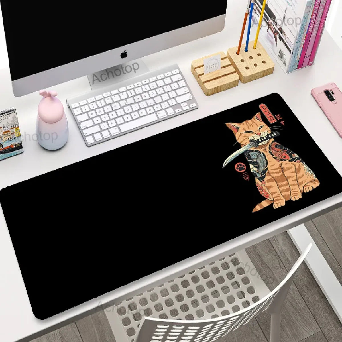 Kawaii Office Desk Mat - Adorned with Cute Cat Designs