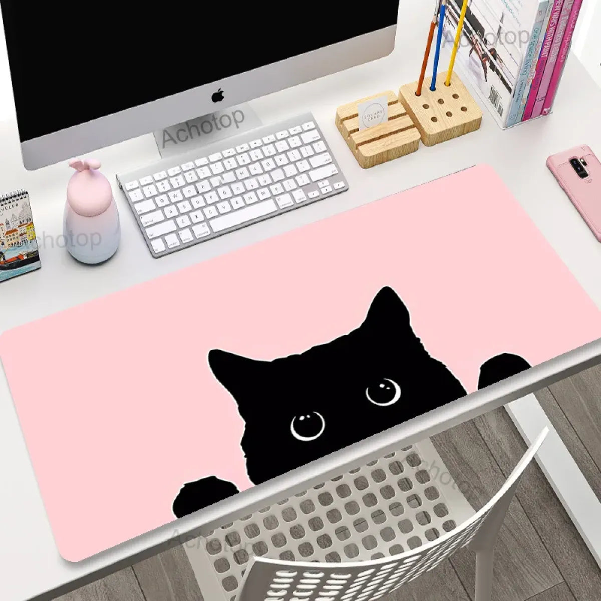 Kawaii Office Desk Mat - Adorned with Cute Cat Designs