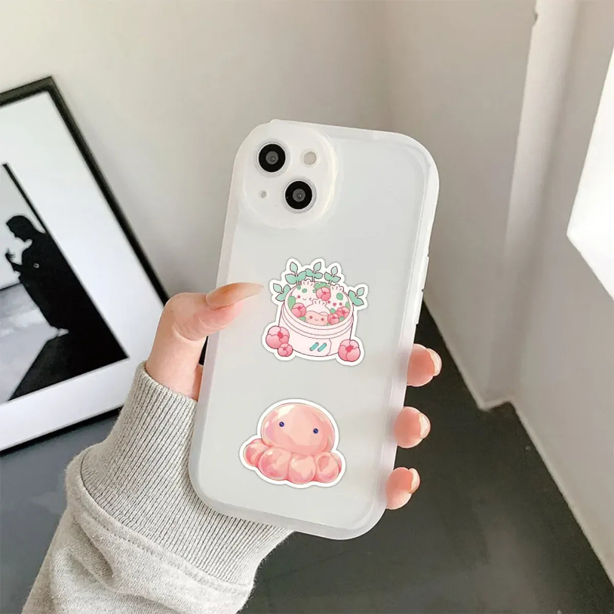 Korean INS Style Pink Cartoon Stickers - Cute DIY Graffiti Decals