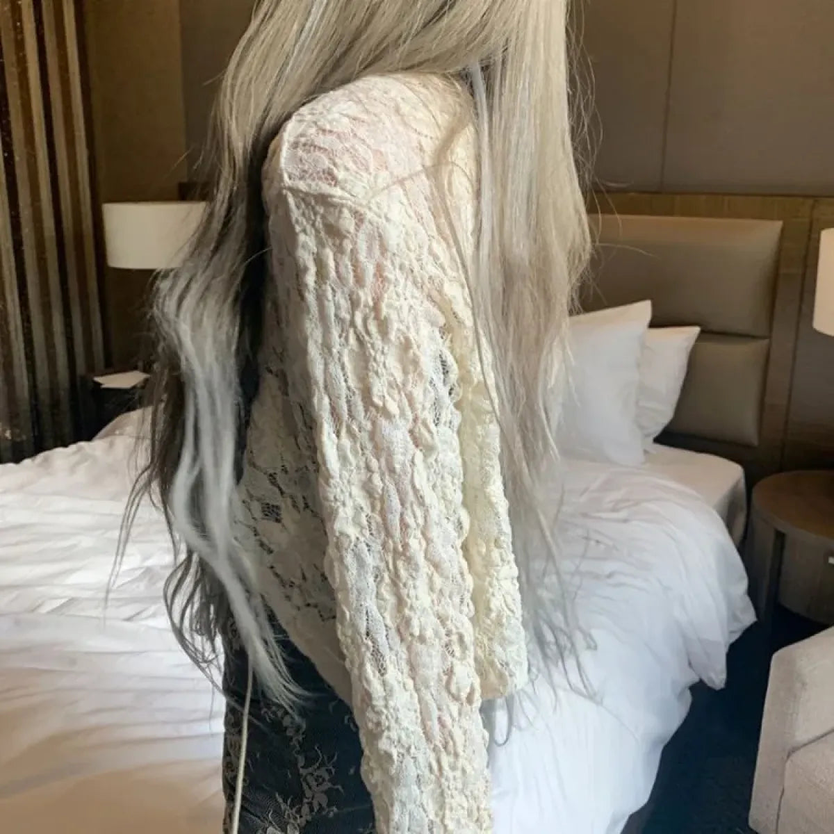 Lace-Up Bodycon Dress Set β Y2K Slim Fit with Sheer Cardigan