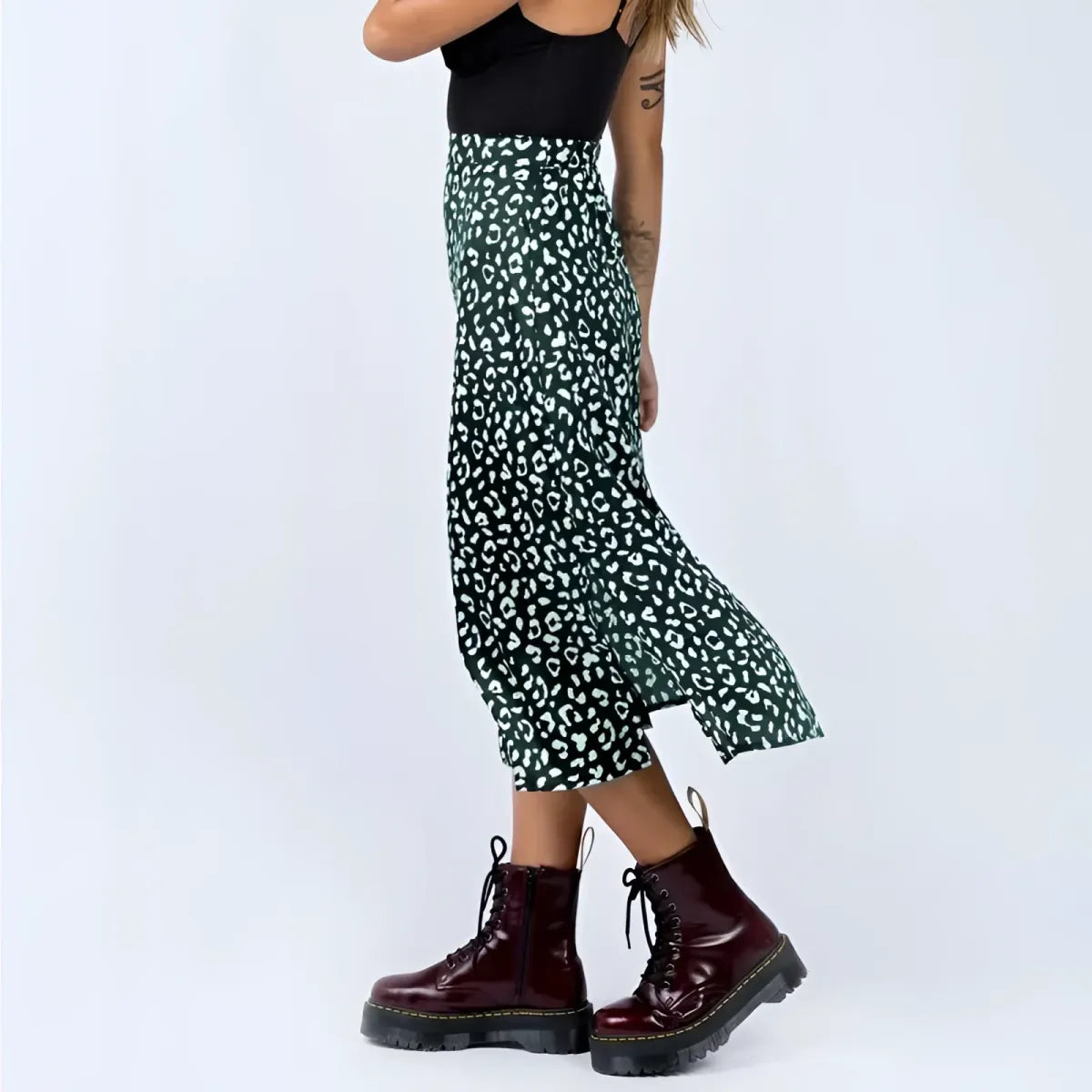 Leopard Pattern Midi Skirts