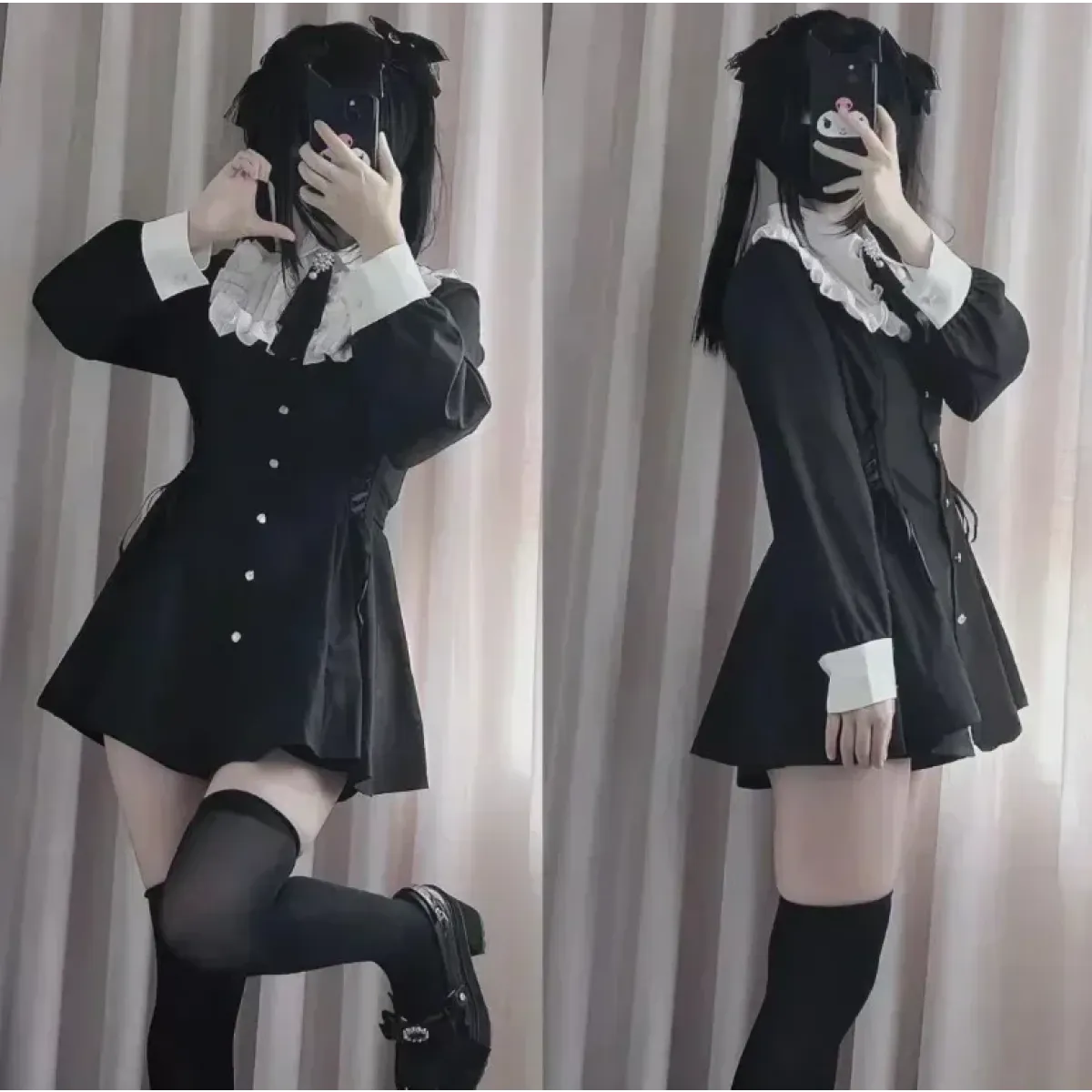 Lolita Harajuku Set – Lace Blouse & High Waist Skirt