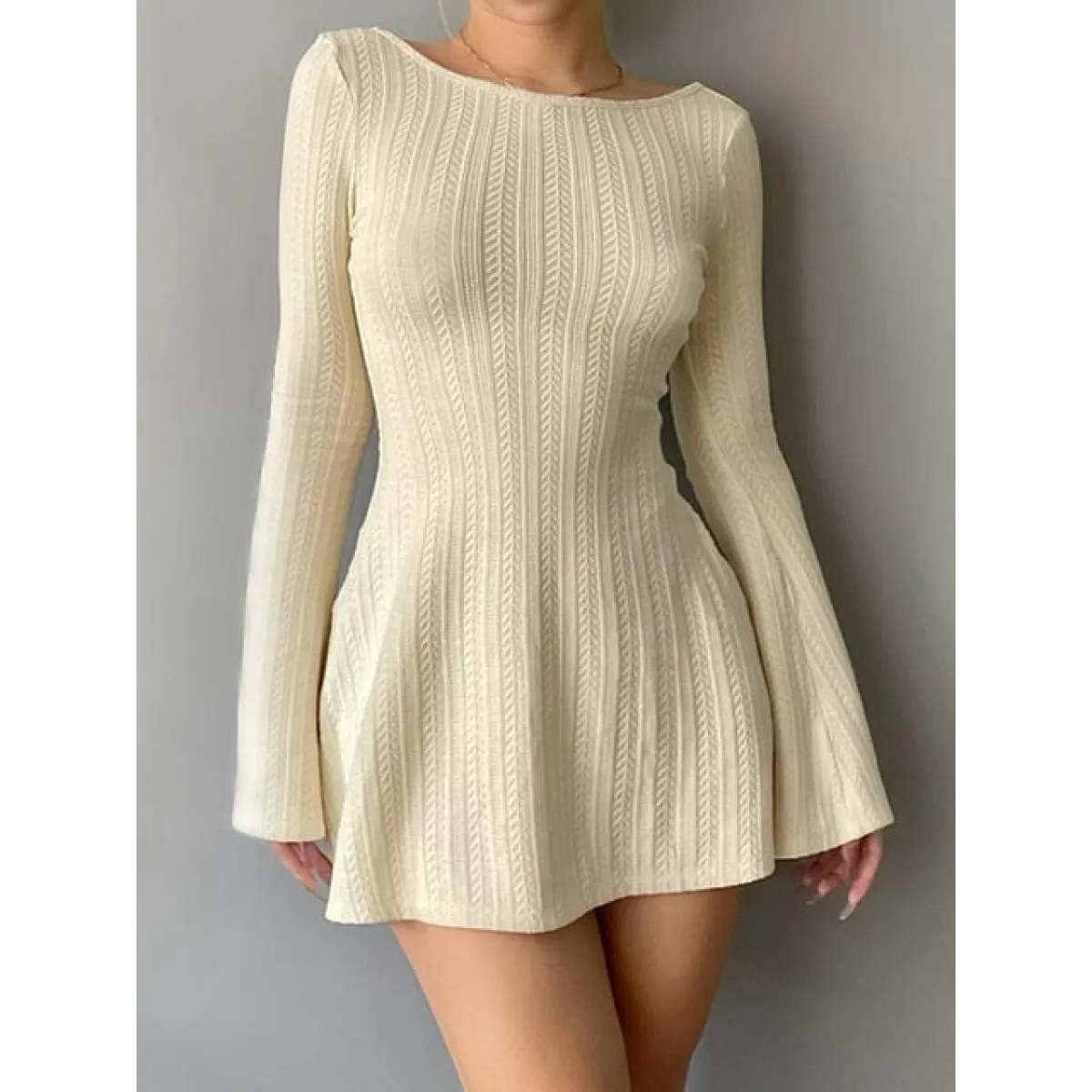 Solid Casual Knitted Dresses