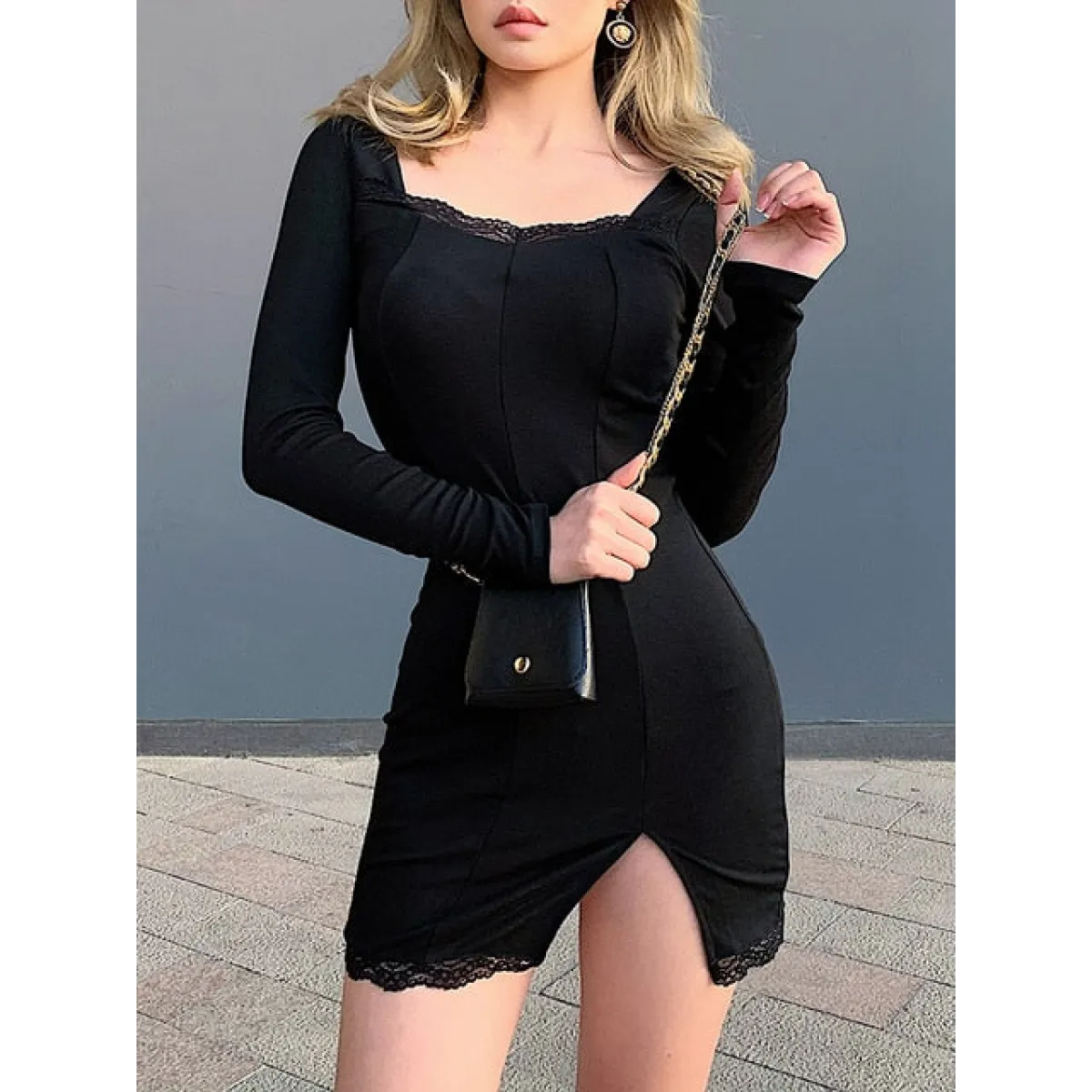 Solid Casual Knitted Dresses