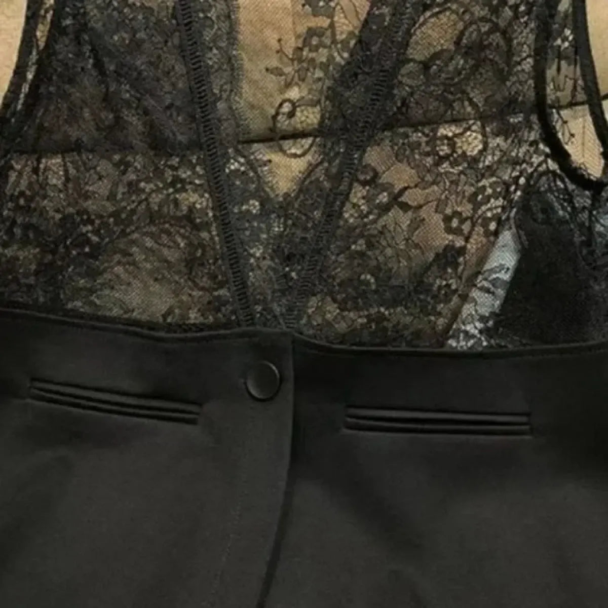 Lace Patchwork Peplum Vest – Elegant Gothic Lolita Sleeveless Top