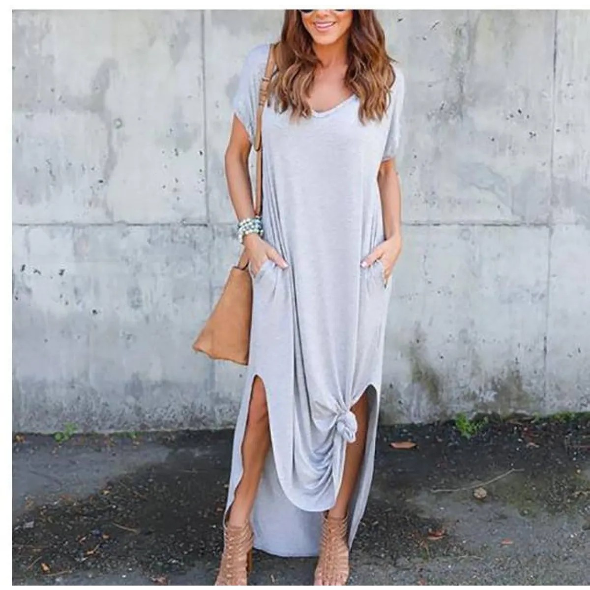 Short Sleeved Maxi Dress