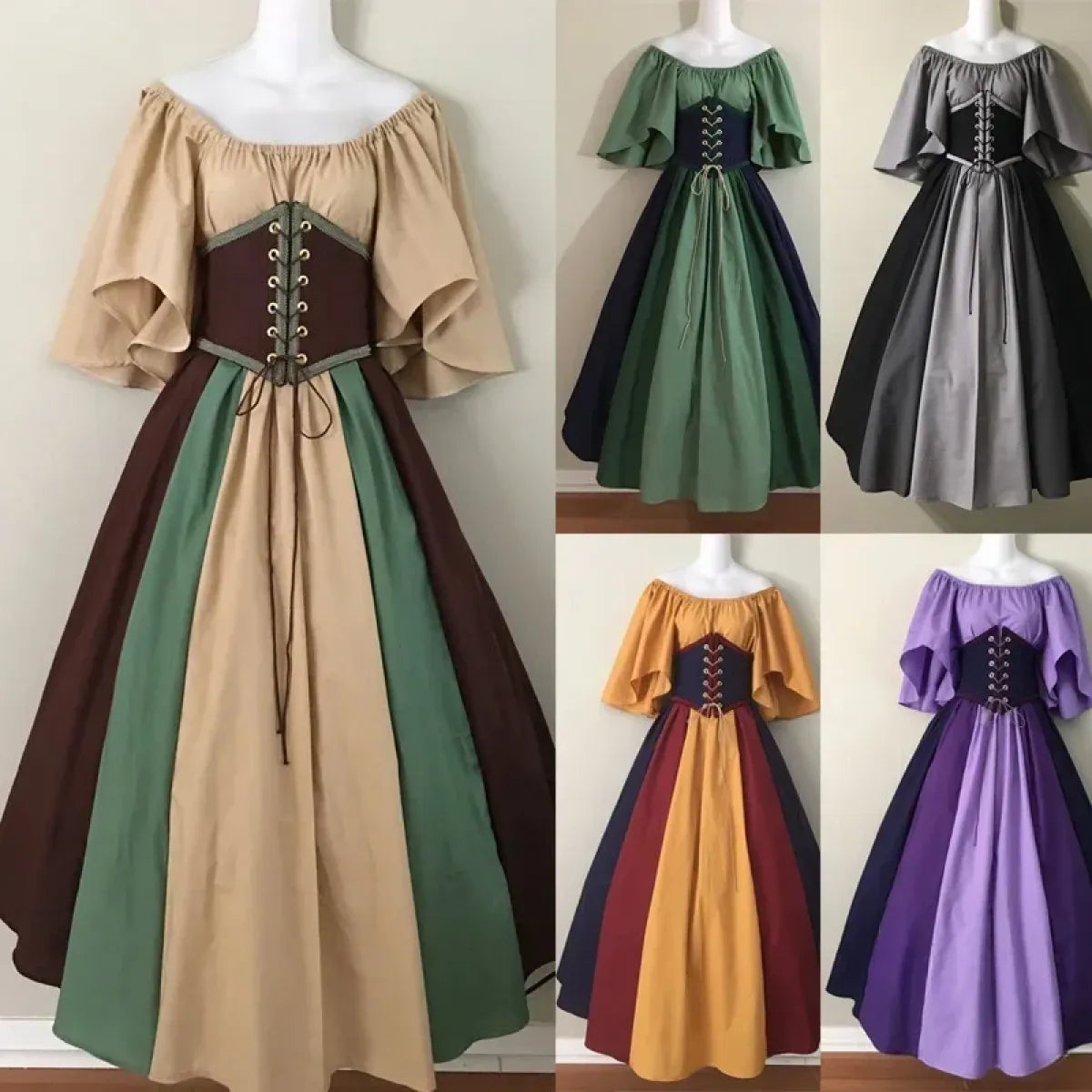 Medieval Renaissance Dress – Corset Gown, Plus Size Cosplay